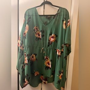 Green sheer Blouse size 22/24